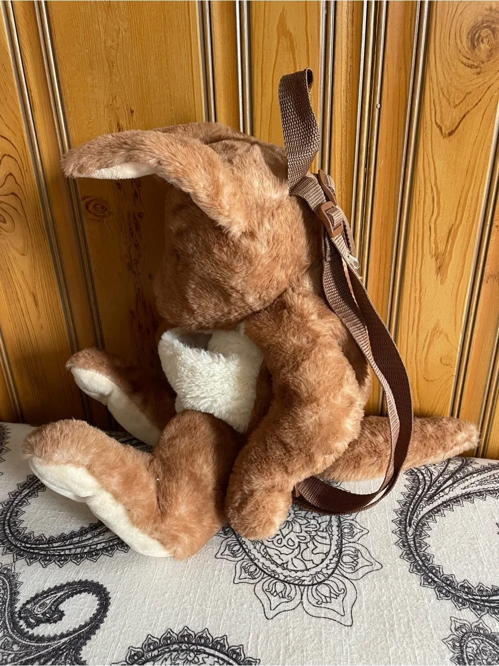 Vintage Plush Kangaroo Backpack Purse unique unisex kids